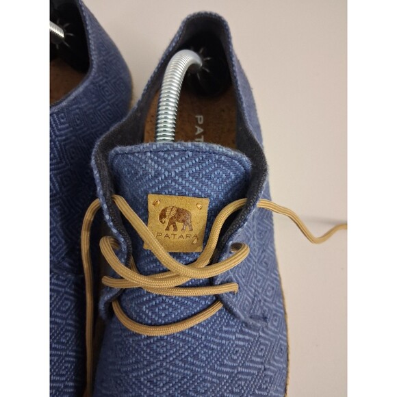 Patara Taj Blue Nomad Mens 11 Fabric Shoes Cork Insoles Hemp Midsoles Canvas - Picture 7 of 9